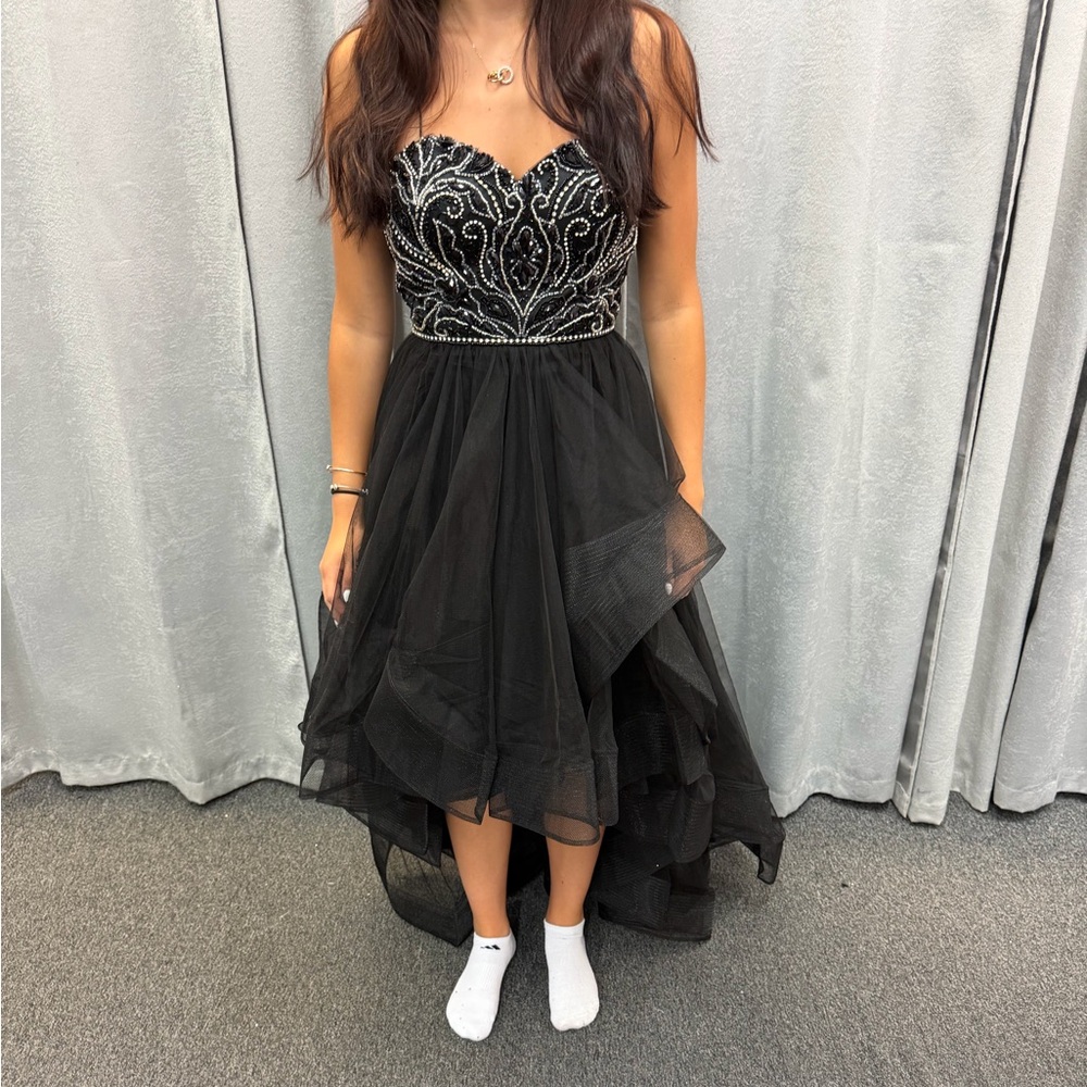 Women’s high low black dress